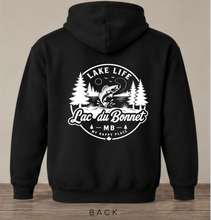 Load image into Gallery viewer, Lac du Bonnet Hooked on Lake Life Hoodie
